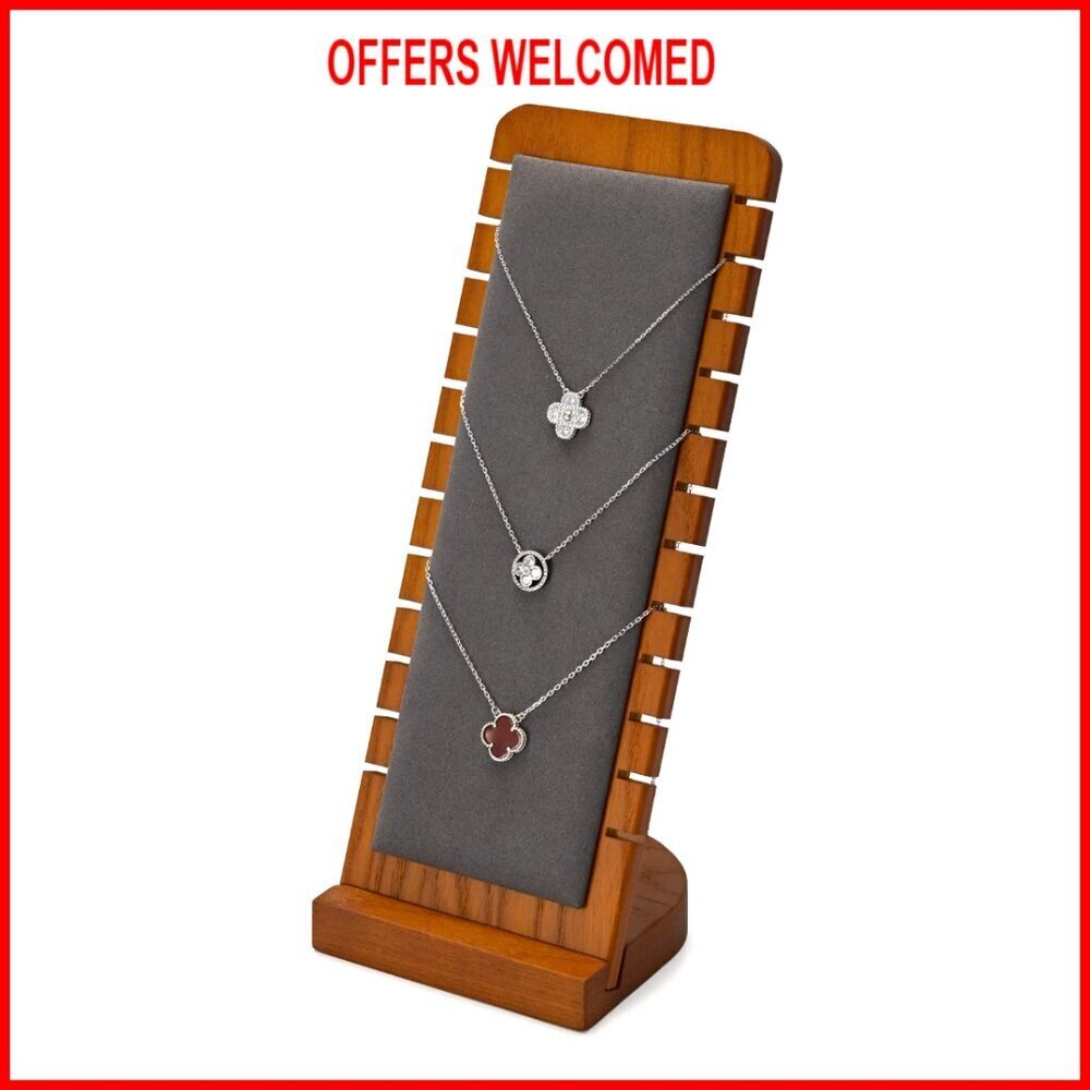 Solid Wood Necklace Display Stand Jewelry Organizer Holder 11 Inches Tall